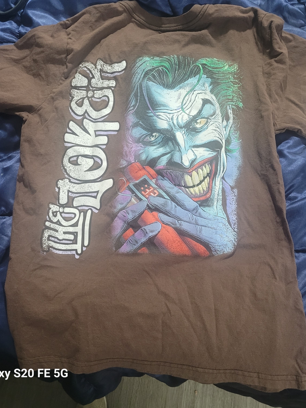 Brown Graphic T‑Shirt with Joker Illustration